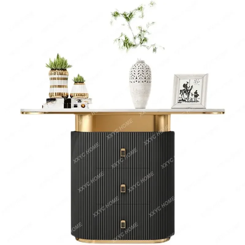 

Console Marble Stainless Steel Console Tables Stone Plate a Long Narrow Table Living Room Decoration Entrance Cabinet Furniture