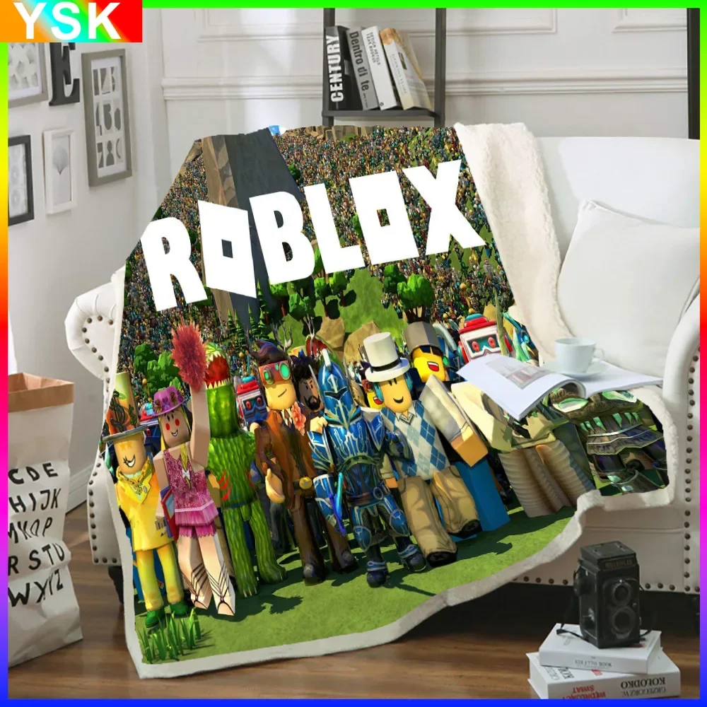 

The New ROBLOX Animation Peripheral Lamb Fleece Blanket, Double-layer Plush Lunch Break Quilt, Theme Air-conditioning Blanket