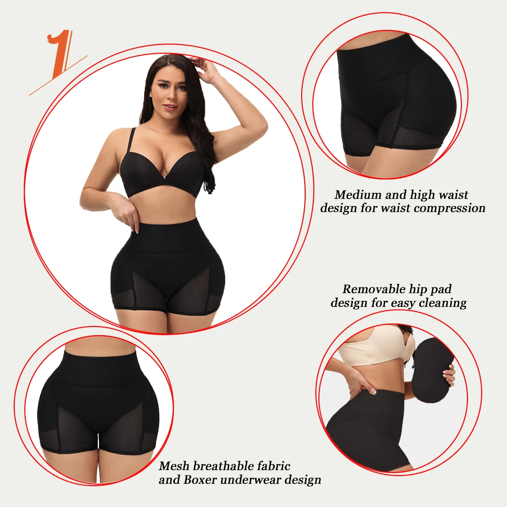 plus size shapewear LAZAWG Women Low Waist Hip Enhancer Shaper Fake Ass Panties Foam Padded Butt Lifter Booty Underpants Women Cotton Shapewear spanx shapewear