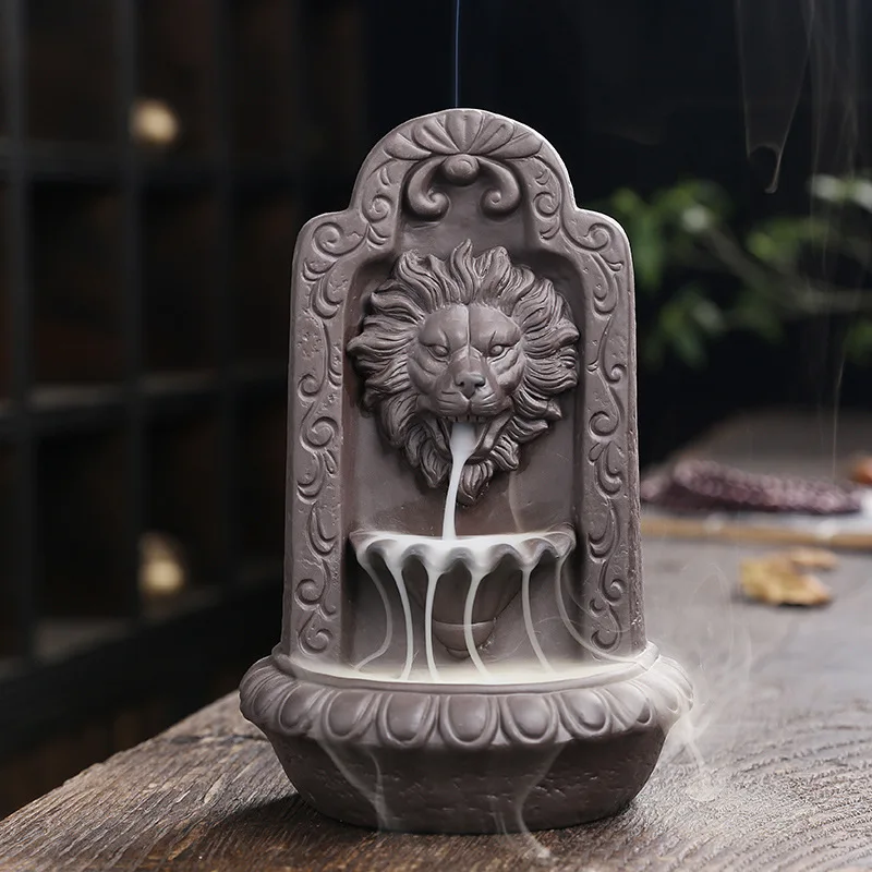 Incense Waterfall Holder, Backflow Incense Burner, Ceramic Lotus Smoke