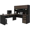 L-Shaped Desk with Hutch and Pedestal, 72W Narrow Desk Shell, 71W Hutch for Narrow Desk Shell, 60W Return Table 2