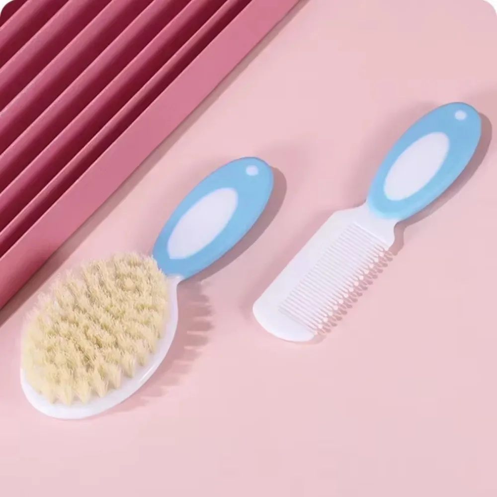 2Pcs/set Baby Untangling Hairbrush Comb Portable Newborn Infant Anti-screw Hair Edge Brush Scalp Massager for Kids Supplies