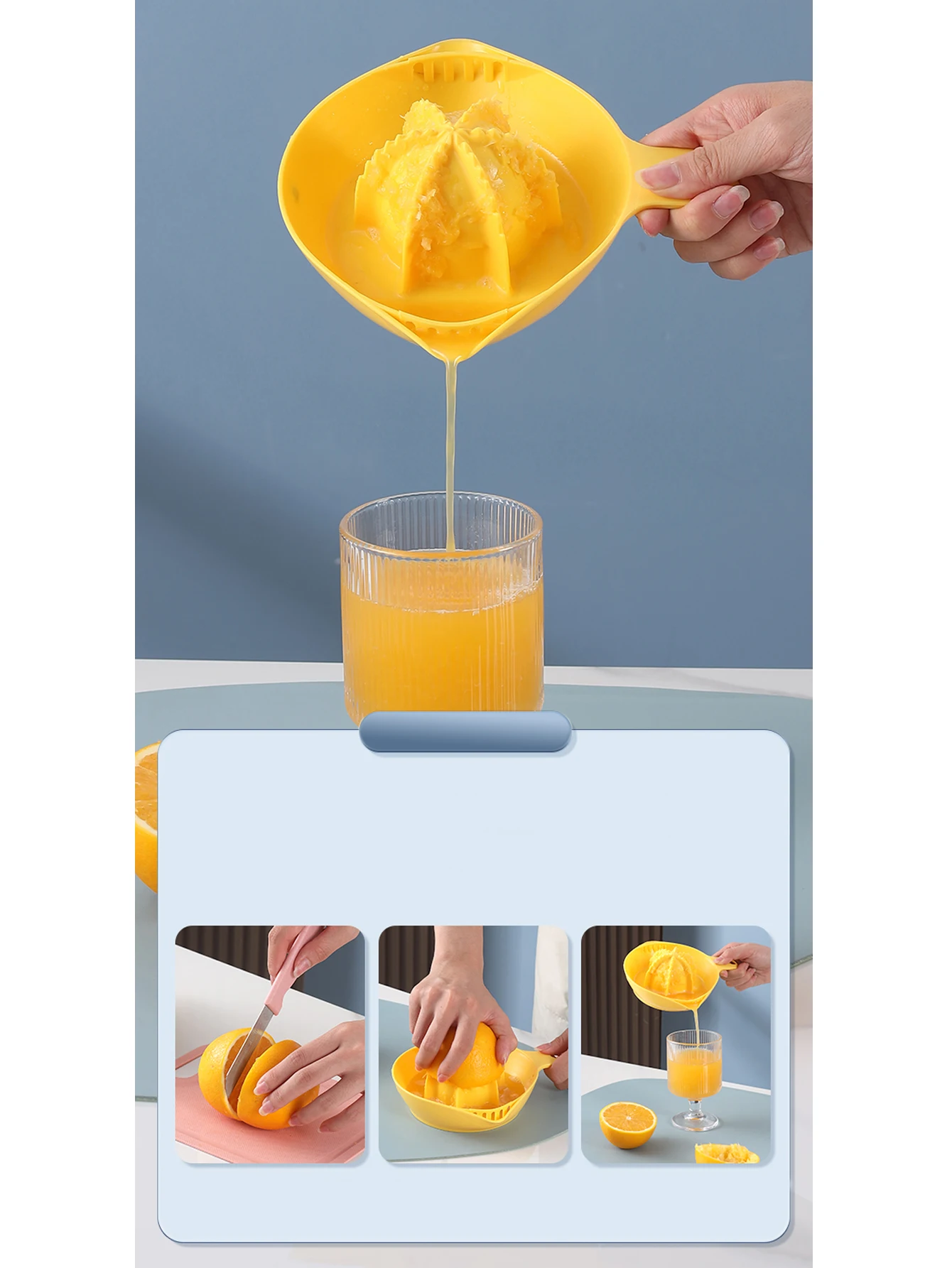 Manual Portable Lemon Squeezer Orange Juice Squeezer fruit juicer lemon squeezer juice accessories High Juice Yield Plastic Fruit Tool Multifunction Kitchen Accessories