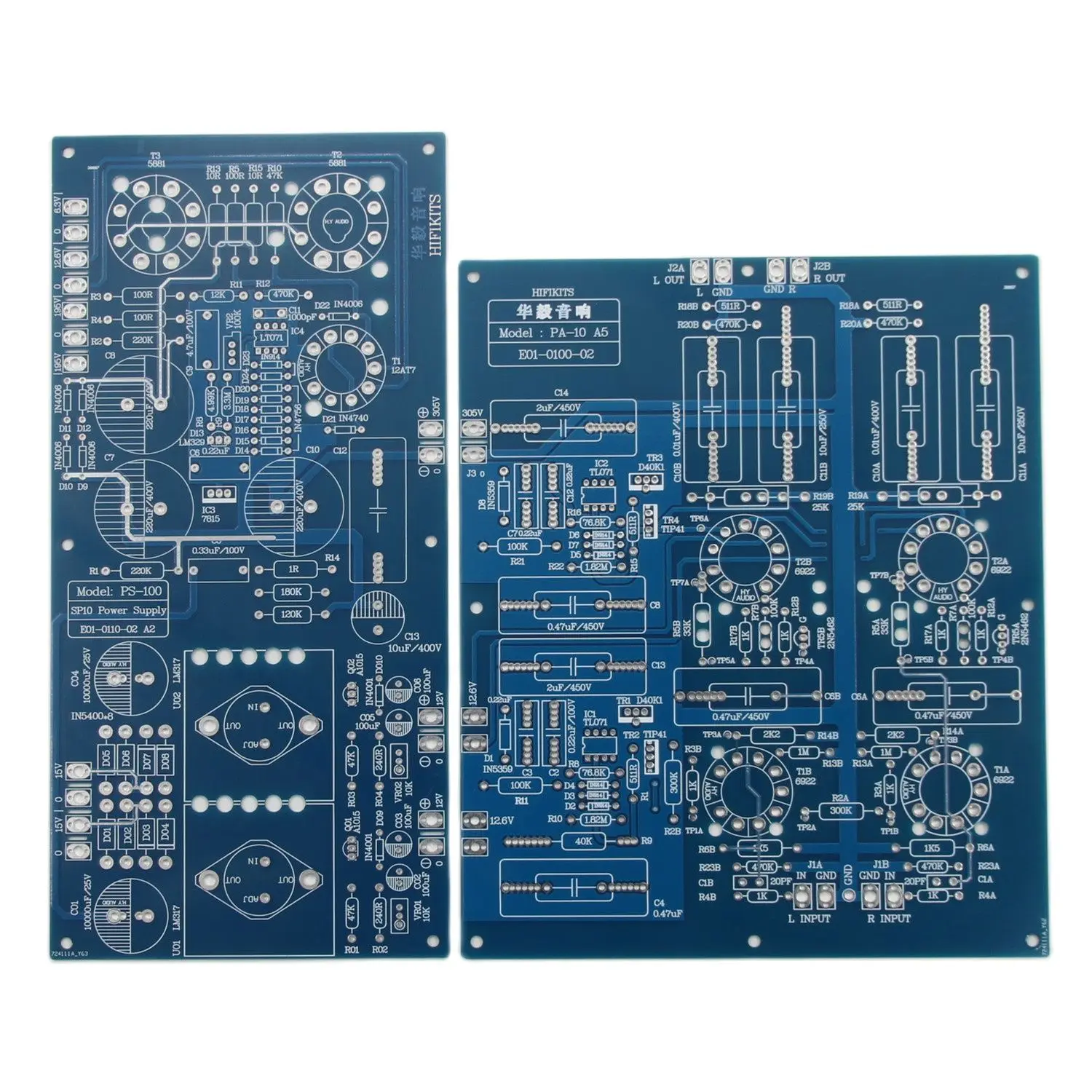 

Based on ARC SP-10 Circuit HiFi Home Audio DIY 6922/EECC88 Vacuum Tube Preamplifier Board With Power Supply PCB