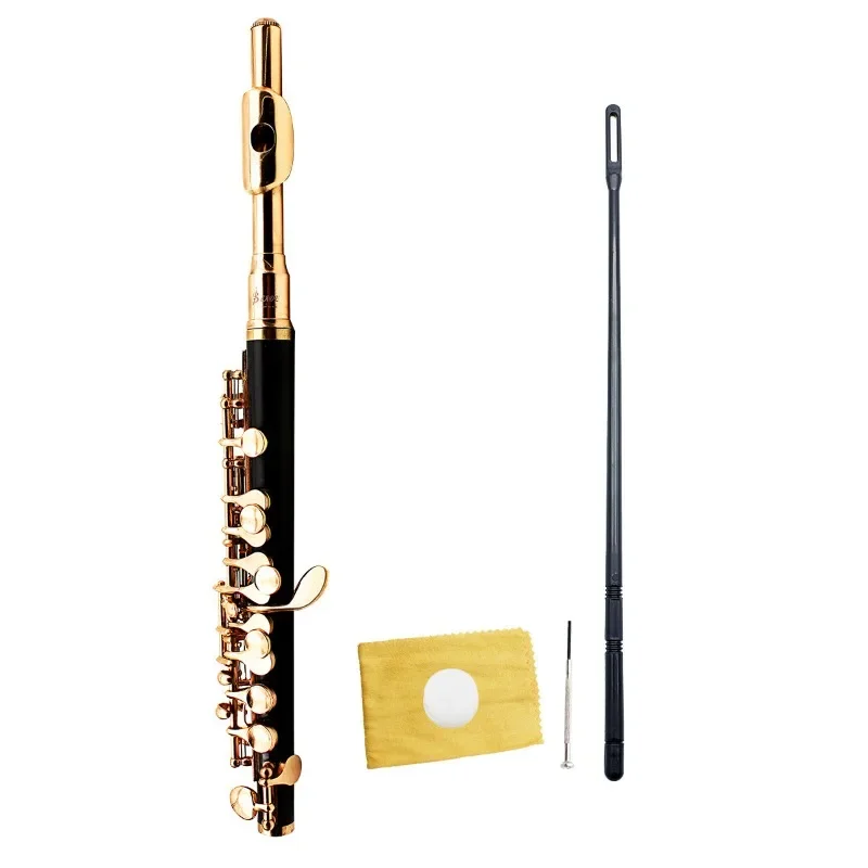 16 Closed Open Holes C Key Professional Transverse Flute Concert Musical Instrument with Box Cleaning Cloth Stick Gloves