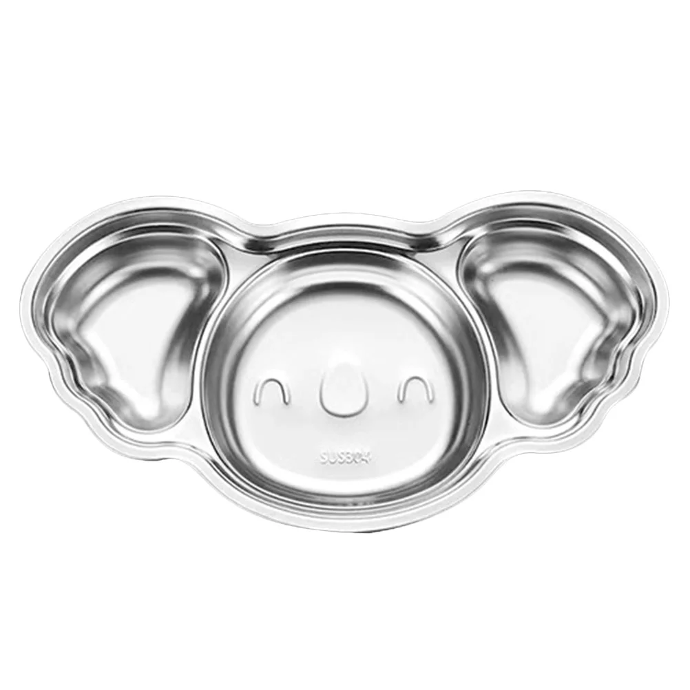 Food Trays Cartoon Divided Plate Stainless Steel Serving Aluminum Soup Dinner Plates Child