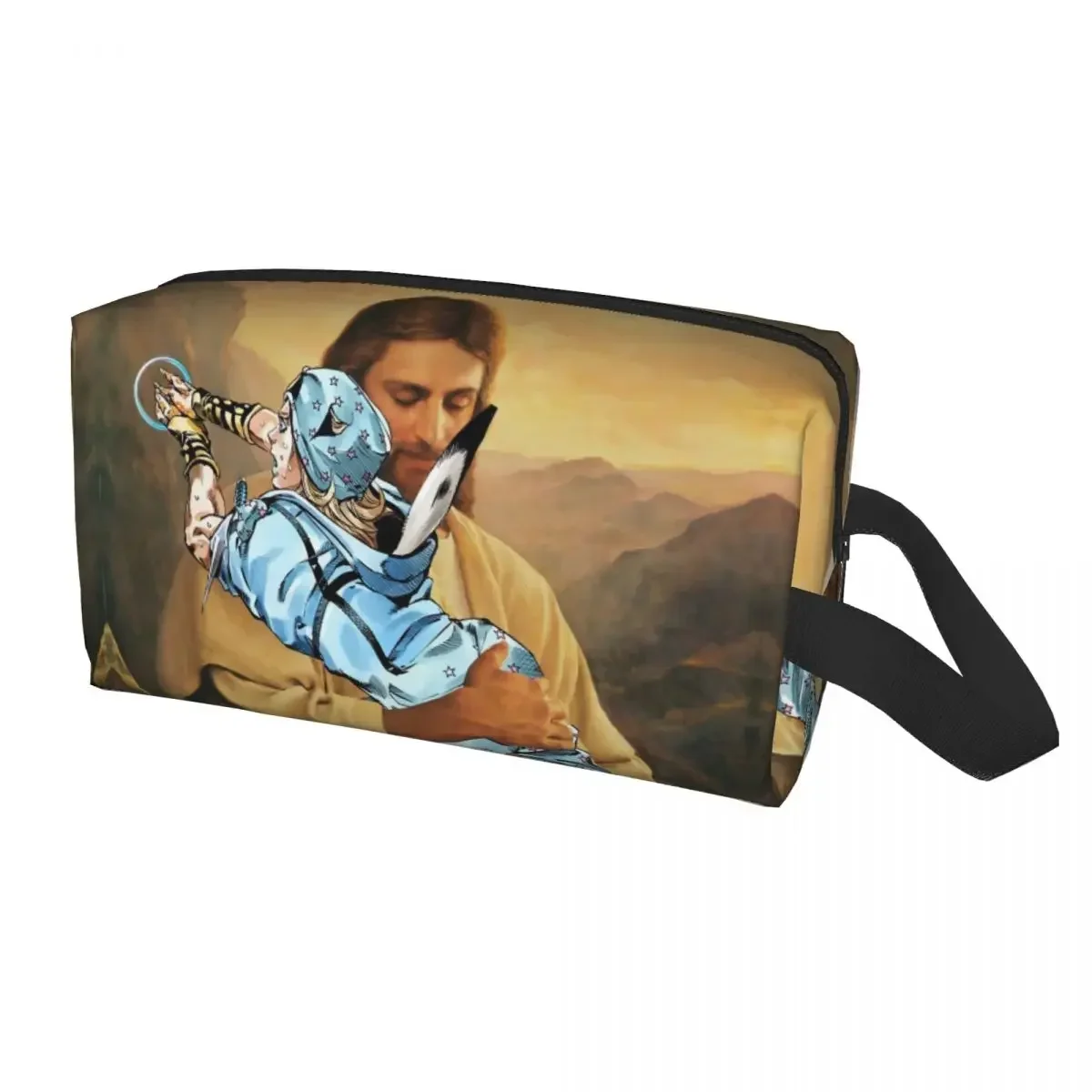 Jojos Bizarre Adventure Polnareff Jesus Cosmetic Bag Kawaii Big Capacity Anime Manga Makeup Case Beauty Storage Borse Da Toilette