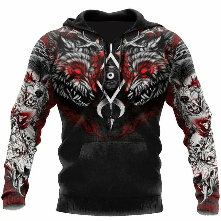 thumbnail image 1 of Sudadera con capucha para hombre, otoño e invierno, estampado 3D de lobo animal, manga larga, holgada, moda urbana, ropa para hombre 6XL, 1 of 5