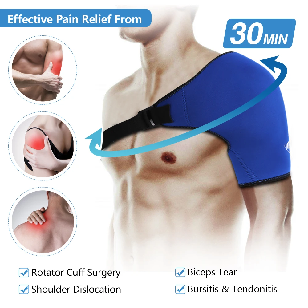 Shoulder Ice Pack Rotator Cuff Cold Therapy, Reusable Gel Ice Wrap