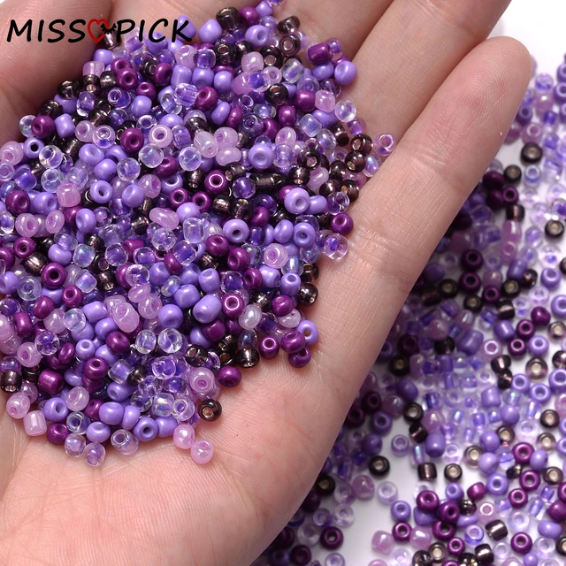 300-1500Pcs 3mm Mix Purple Charm Czech Glass Seed Beads Diy Bracelet  Necklace Spacer Beads For