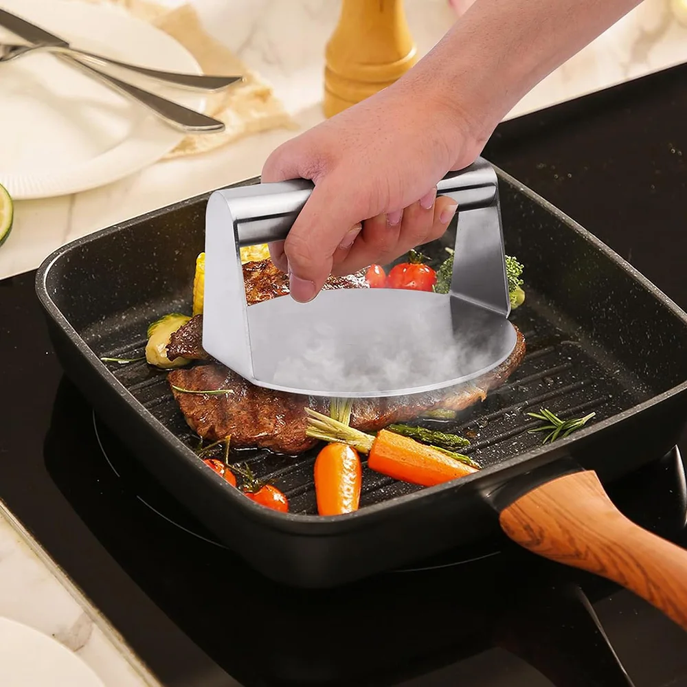 D2 BBQ 16CM Hamburger Meat Press Circular Burger Meat Press Kitchen Tool Plate Beef Grill Burger Barbecue Maker