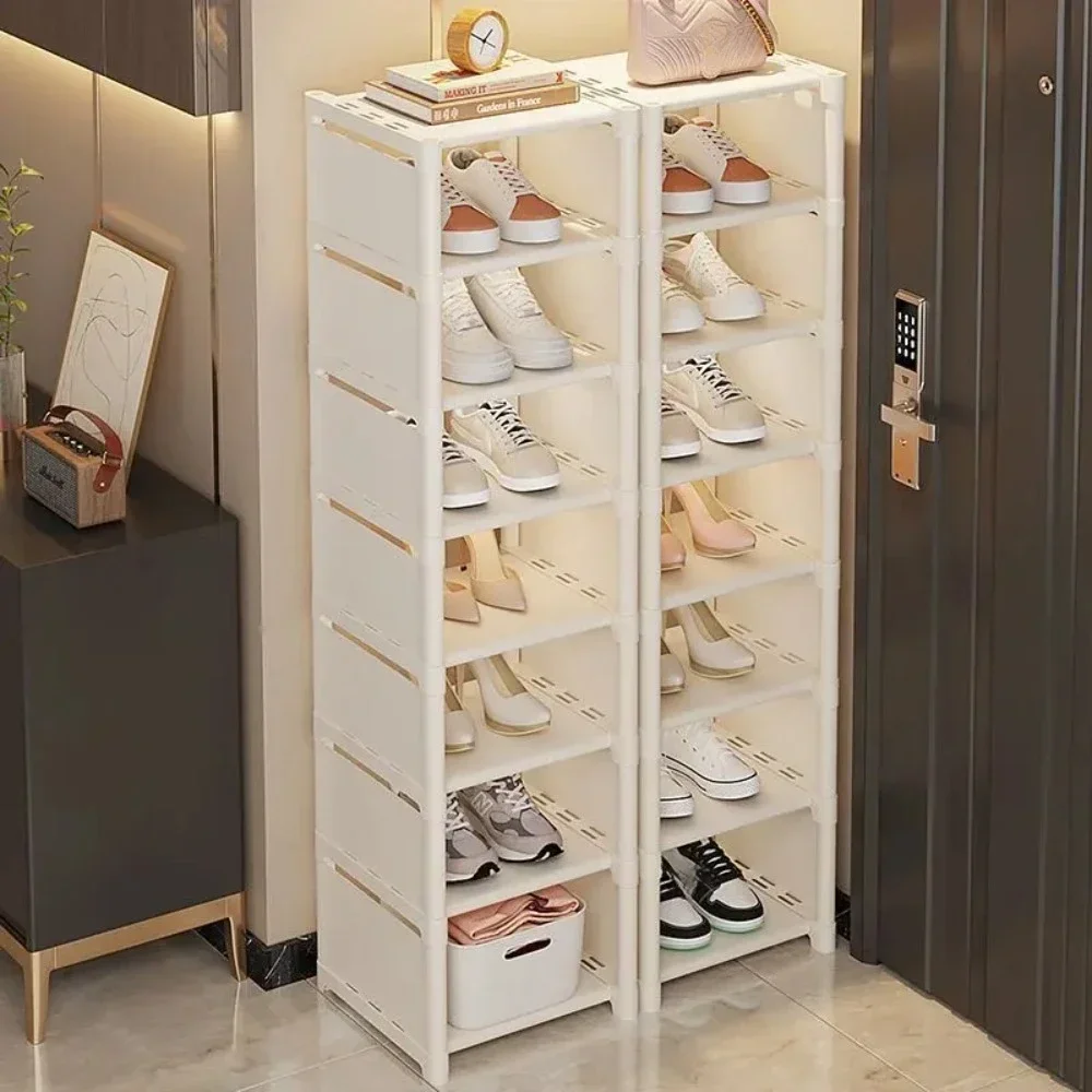 Reheyre Houten schoenenrek opbergorganizer, wit 5-laags moderne minimalistische schoenenrek organizer, 72 hoogte breed en hoog, ideaal voor hal badkamer woonkamer wit
