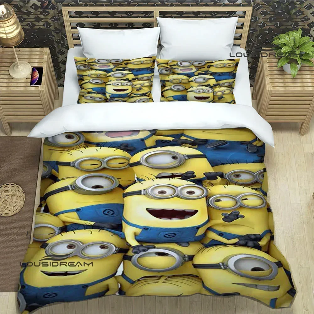 3D Cartoon M-Minions printed Bedding Sets exquisite bed supplies set duvet cover comforter set bedding set luxury Birthday Gift 4