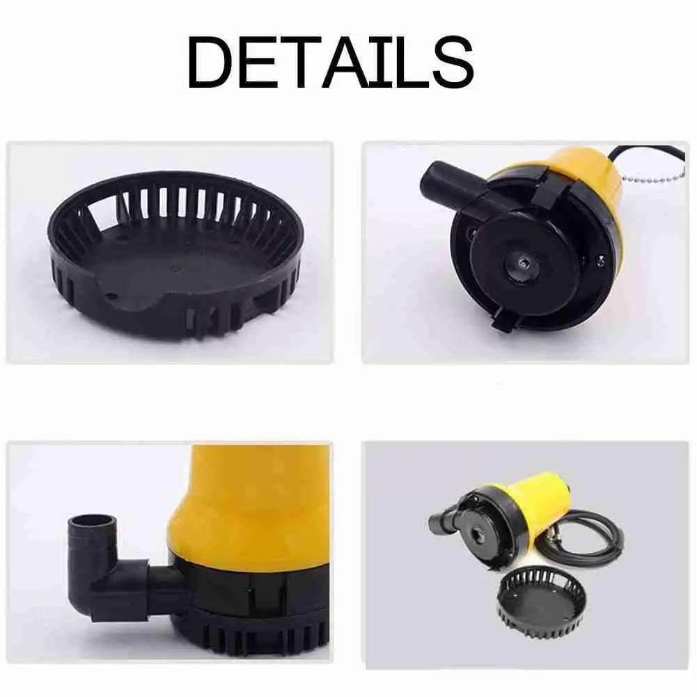 12V Bilge Pump Submersible 1620GPH 6000L/H Clean Dirty Automatic Pool Water Pond Marine Household Bilge Boat Flood Pumping K4L0 bilge pump