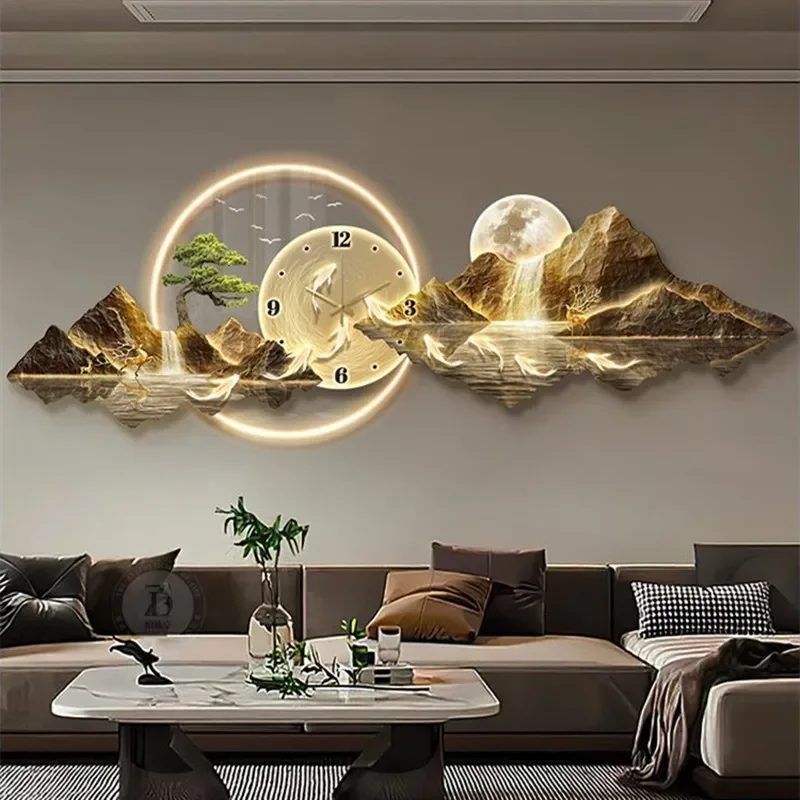 Luxury LED Clock Wall Art Lamp 1
