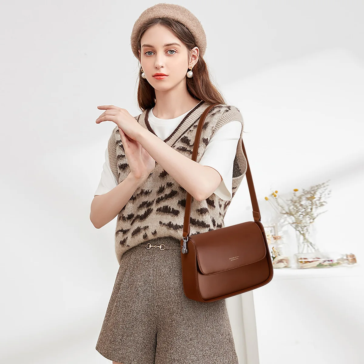 

2023 High Quality Luxury Brand Designer PU Leather Shoulder Bag for Women Hand Bag Ladies Fashion Solid Color Messenger Handbag