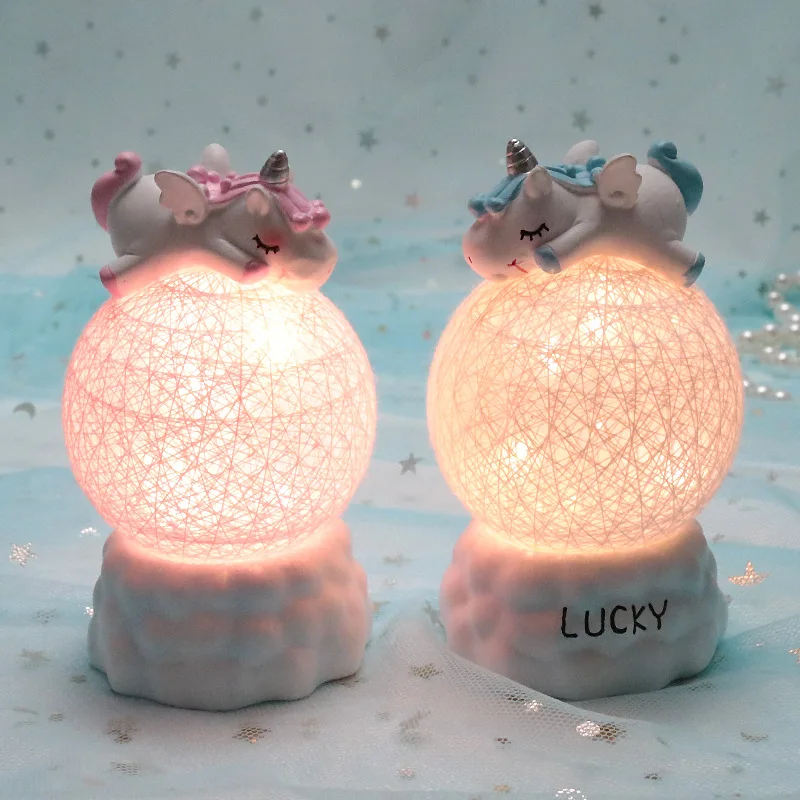 

Cute Cartoon Unicorn Night Light Creative Dream Ins Bedroom Bedside Lamp Decoration Romantic Girl Heart Gift Atmosphere Lamp
