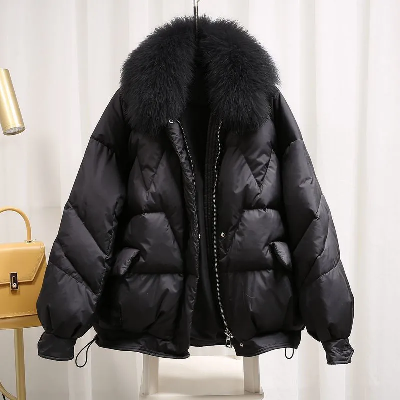 

Women's Winter Jacket 2023 Traf Korean Clothes Padding Woman Clothing Padded Jumper Detachable Fur Collar Official Coats Puffer