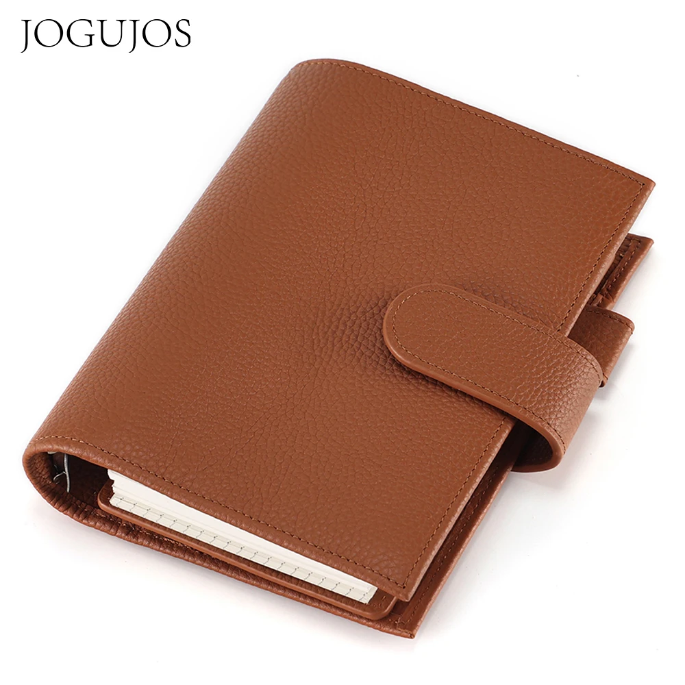 JOGUJOS  가죽 루즈 리프 노트북 가죽 커버, 노트북 바인더 플래너, 여행 일기 스케치북, 145 페이지
