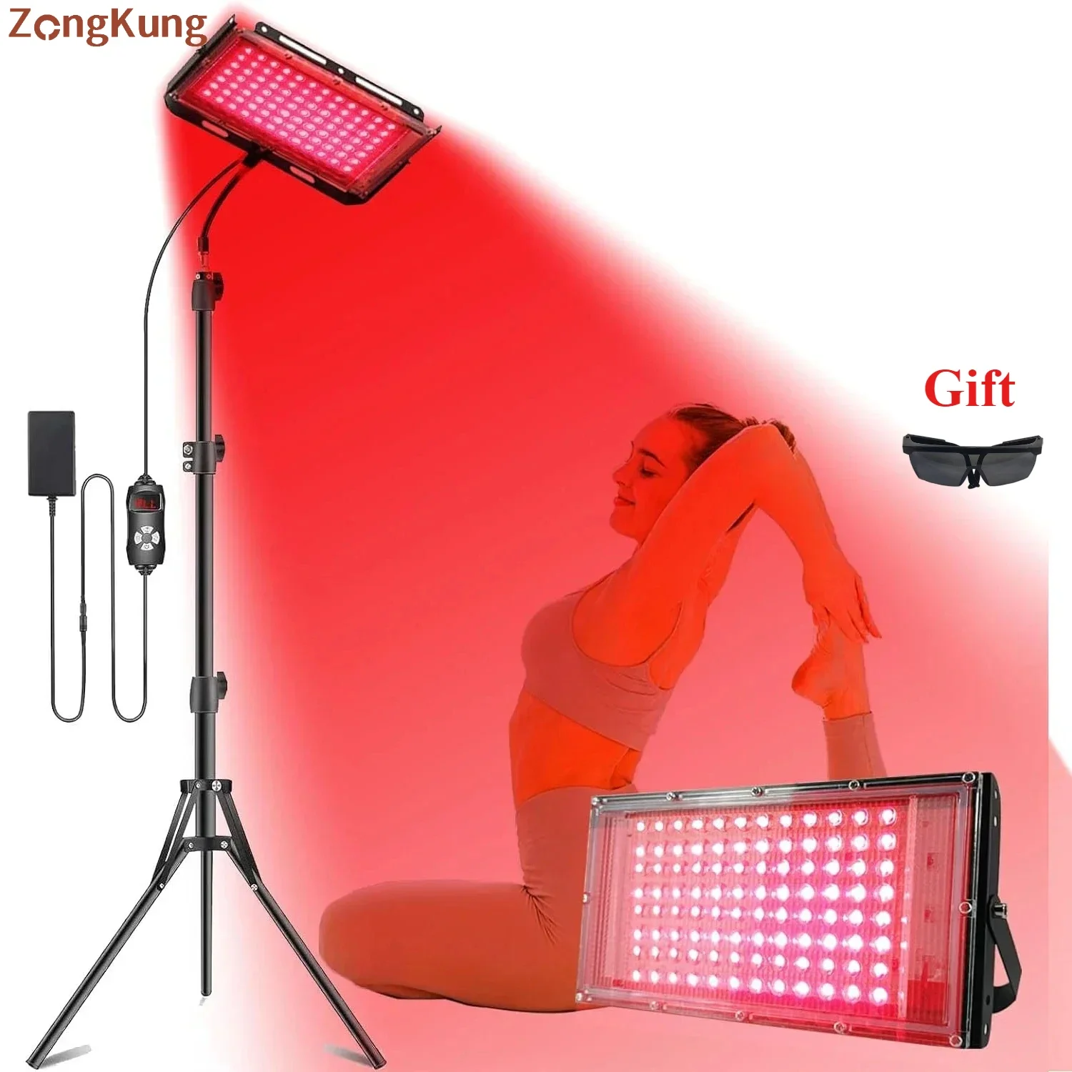 96 LEDs Red Light Therapy Lamp Infrared Light Therapy with Stand 660nm & 850nm NIR Device for Body Pain Relief Skin Care