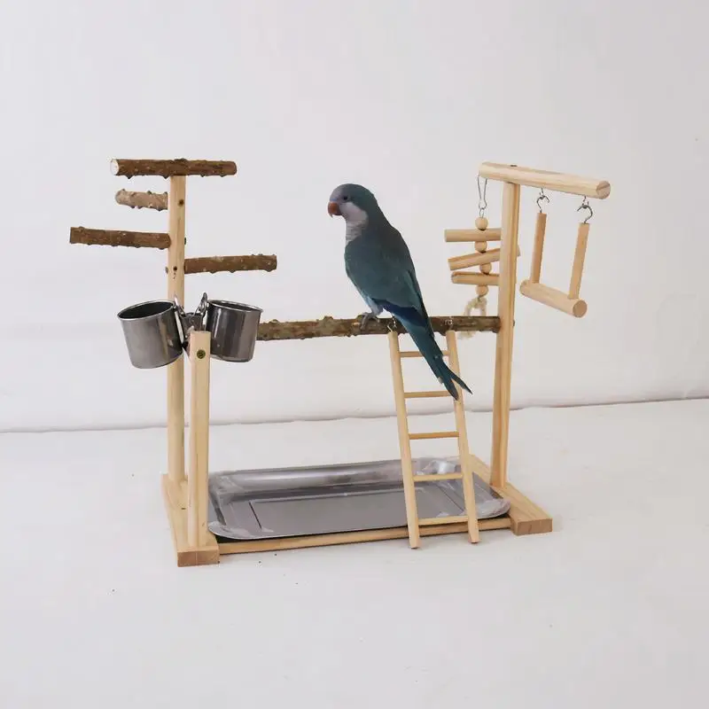 Bird Playground Swing Toy with Eucalyptus Perches