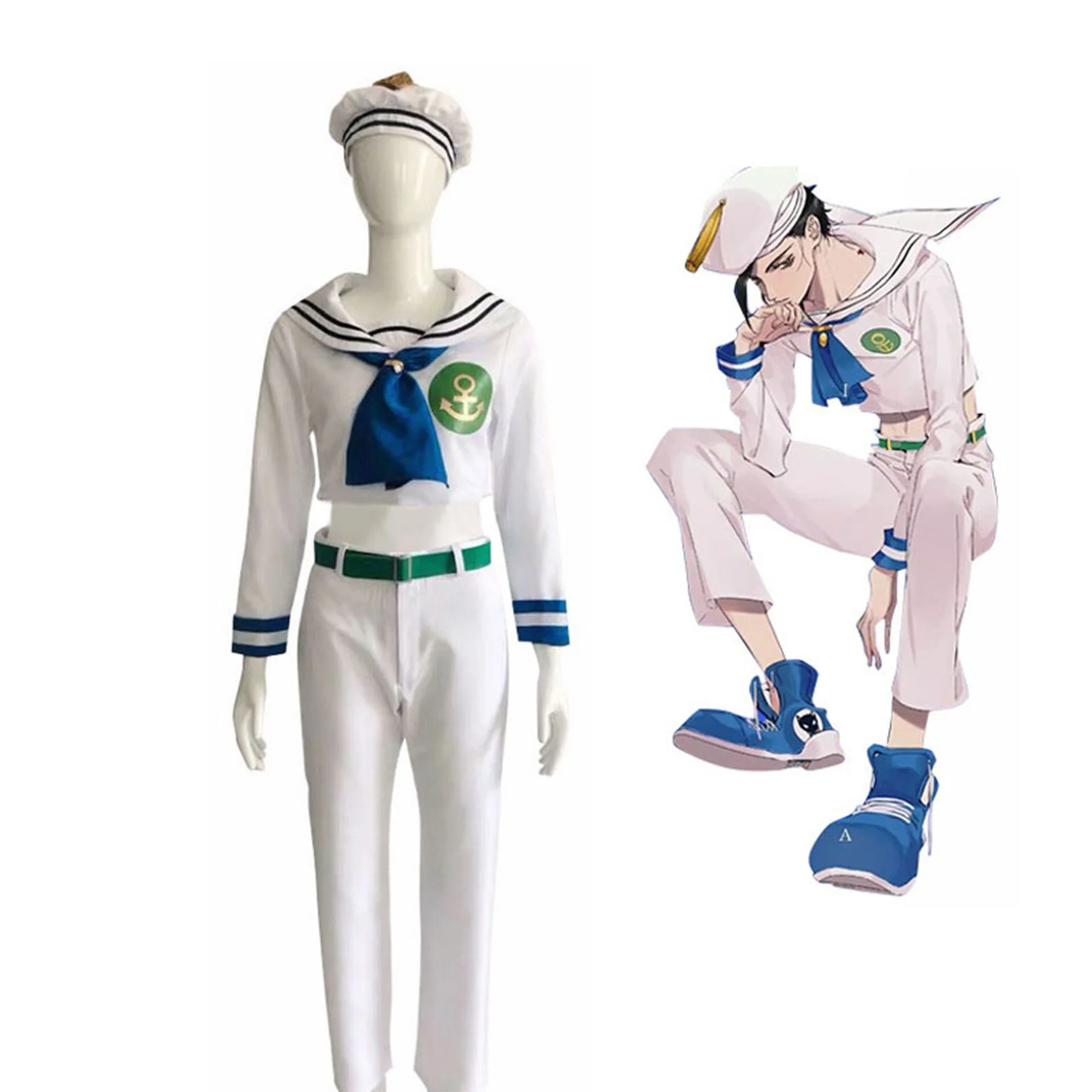 

Higashikata Josuke Cosplay Anime JoJo's Bizarre Cosplay Adventure Costume Top Pants Hat Set