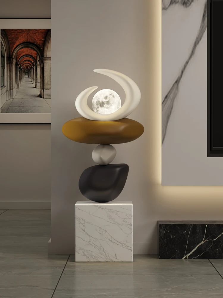 

Home Decor Luminous Sculpture Art Ornaments Nordic Style Living Room Creative Large Floor Welcome Statue Office Decorations