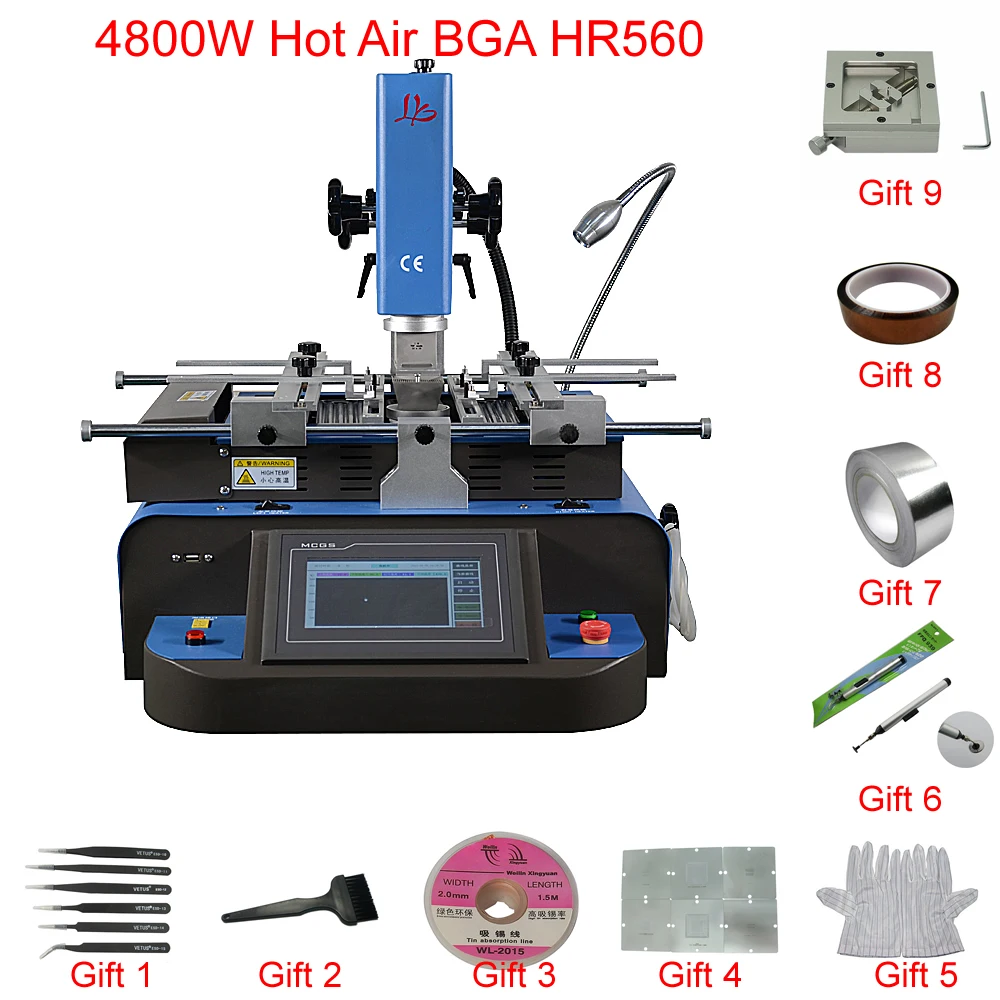 Bga Rework Station Hr560 3 Zones Hot Air Solder Machine Built In Solder