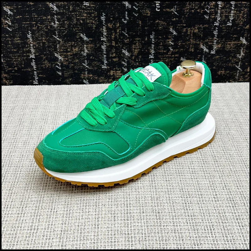 Fashion Breathable Vulcanized Non-slip  Running Outdoor Casual Sneakers Round Toe Thick Bottom Business Leisure Walking Loafers 4