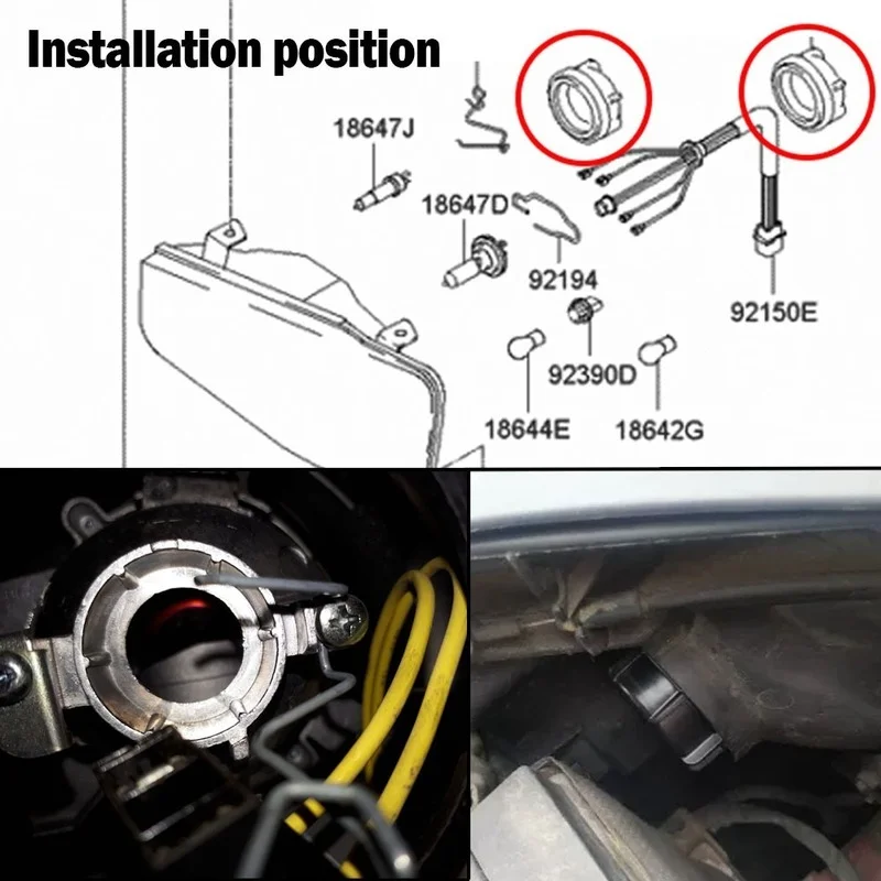 Headlight Dust Cover Headlight Cover Headlight Lens Cover Car Headlight Lamp Bulb Dust Cap for Hyundai Elantra Santa i20 i30 ix35 Kia Ceed Sorento Sportage Carens Sedona Soul