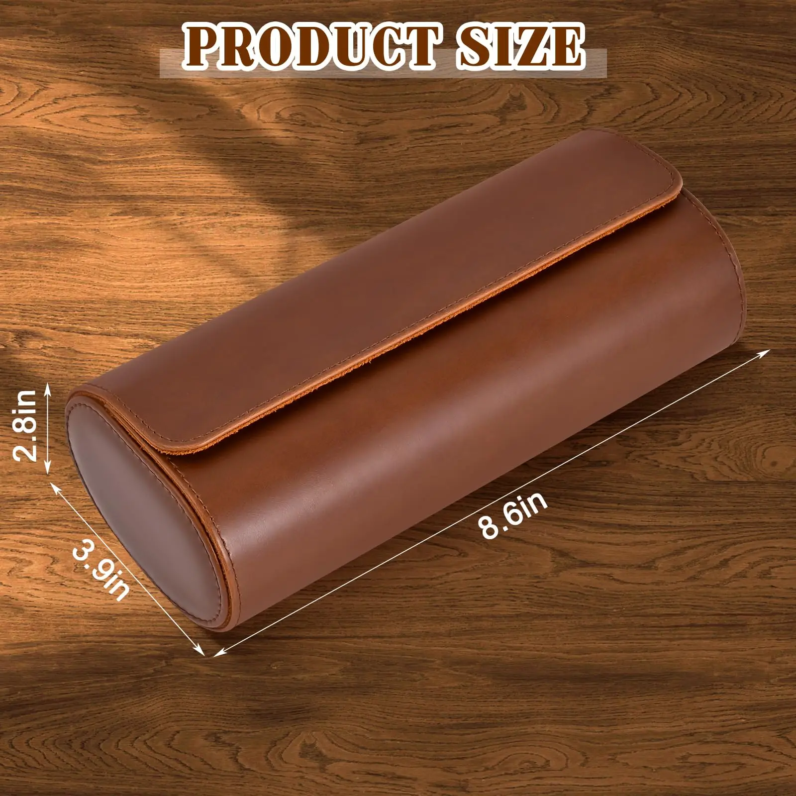 3 Slots Vintage PU Leather Roll Travel watch Case, Portable Watch Organizer Display Storage Box For Men Gift