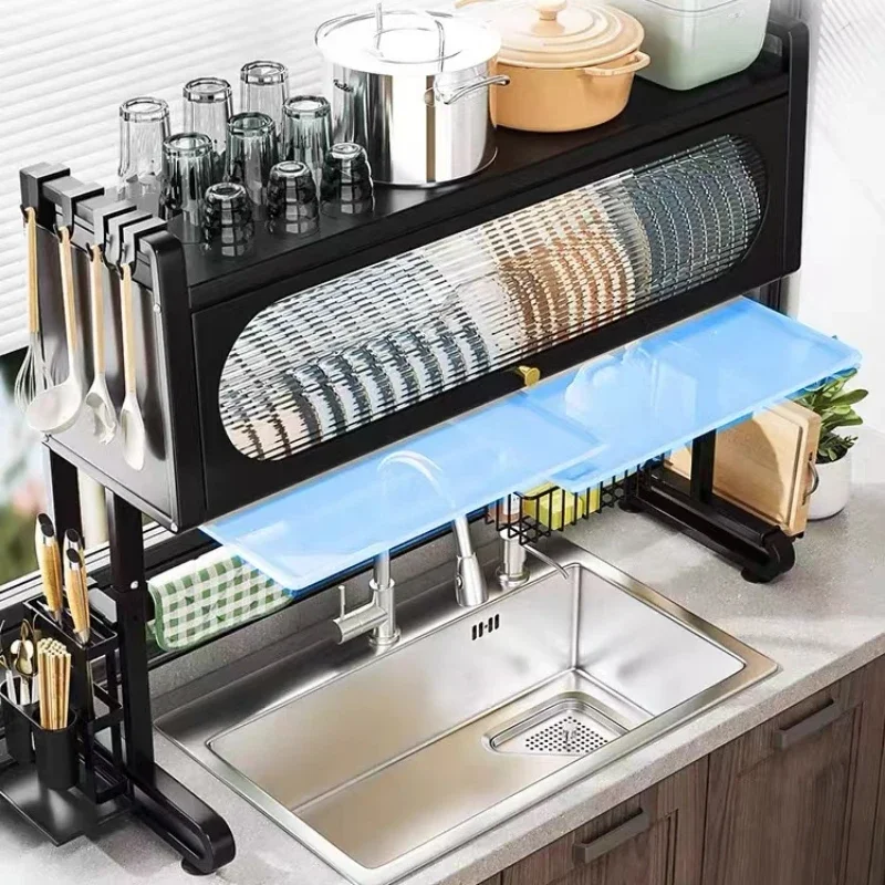 Over Sink Dish Drying Rack 3 Tier Large Metal Dish Rack Over Counter for Kitchen Sink Shelf Multifunctional
