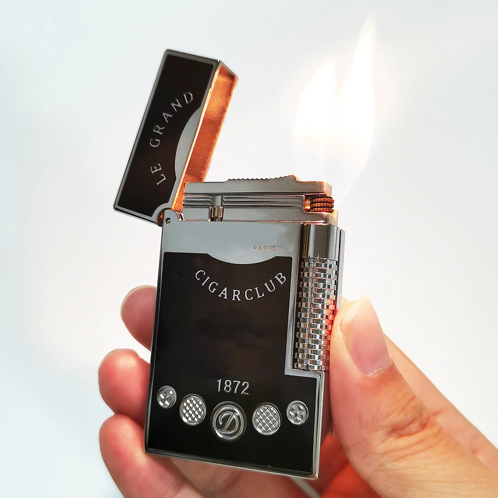 New Lacquer Lighters Butane Gas Double Flame Smoking Cigarette Tobacco Accessories Men Father Birthday Gifts Dual Fire LE GRAND 5