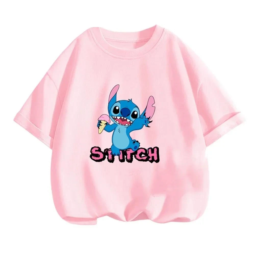 thumbnail image 1 of Camisón bonito de verano para niñas, camiseta con estampado 3D de Lilo y Stitch, camiseta de manga corta con cuello redondo, ropa de moda informal para niñas, 1 of 5