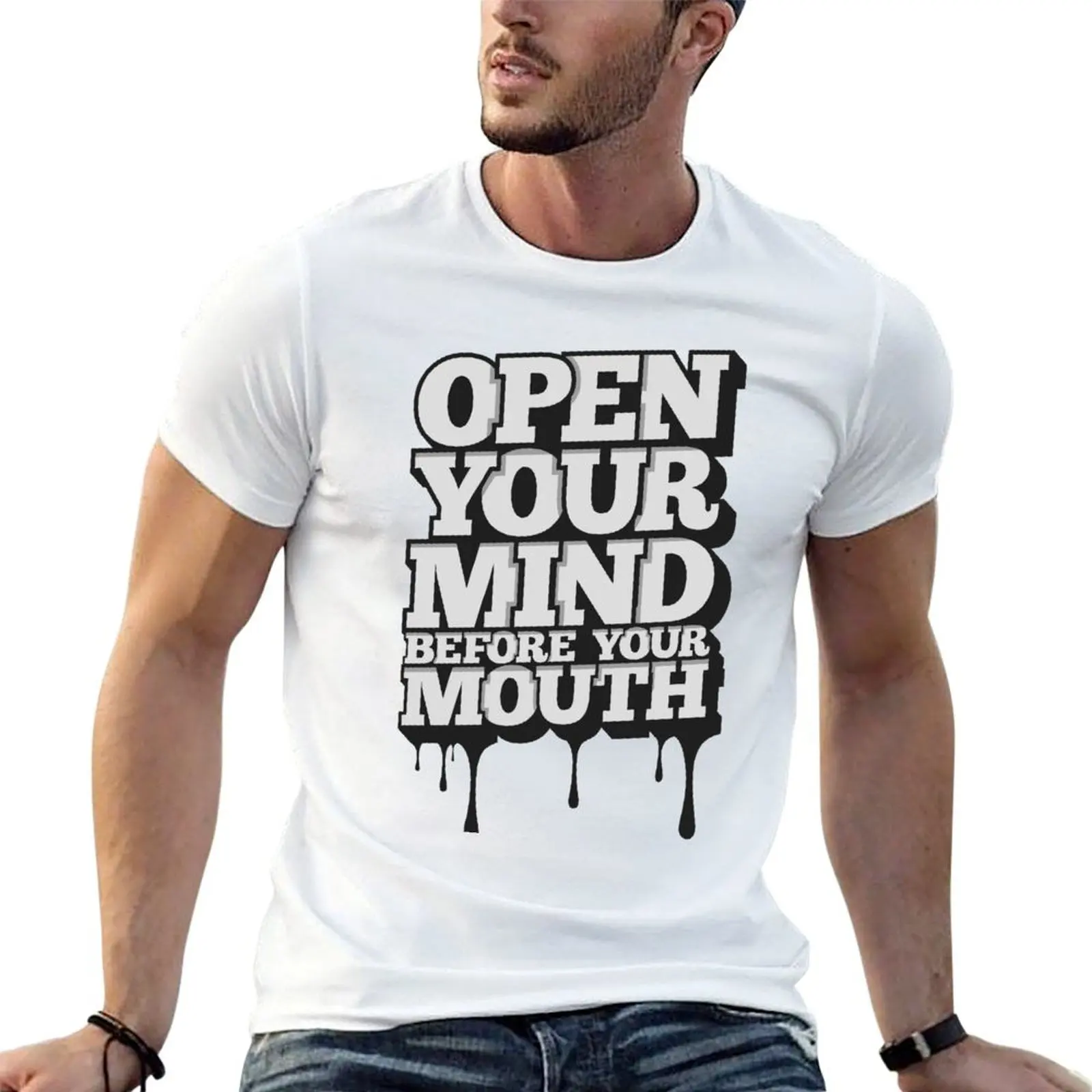 

Open Your Mind Before Your Mouth T-shirt hippie clothes korean fashion oversized t shirts for men