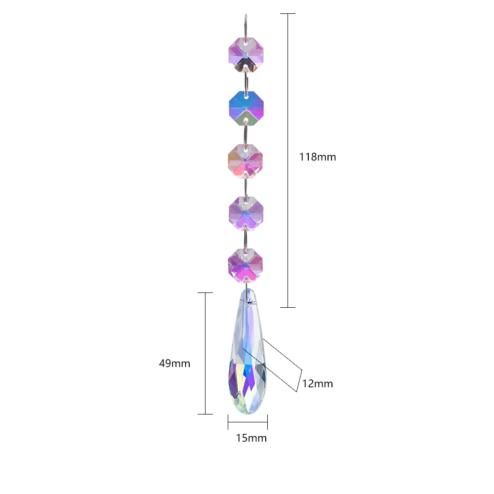 Hanging Crystal Pendant Suncatcher AB Color Rainbow Curtain Pendant Sun Catcher Glass Prism Outdoor Window Home Garden Decor