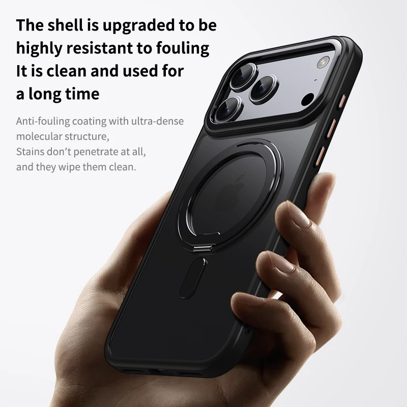 Enhanced 360° Rotating Magnetic Stand Case with Premium Metal Button and Folding Bracket