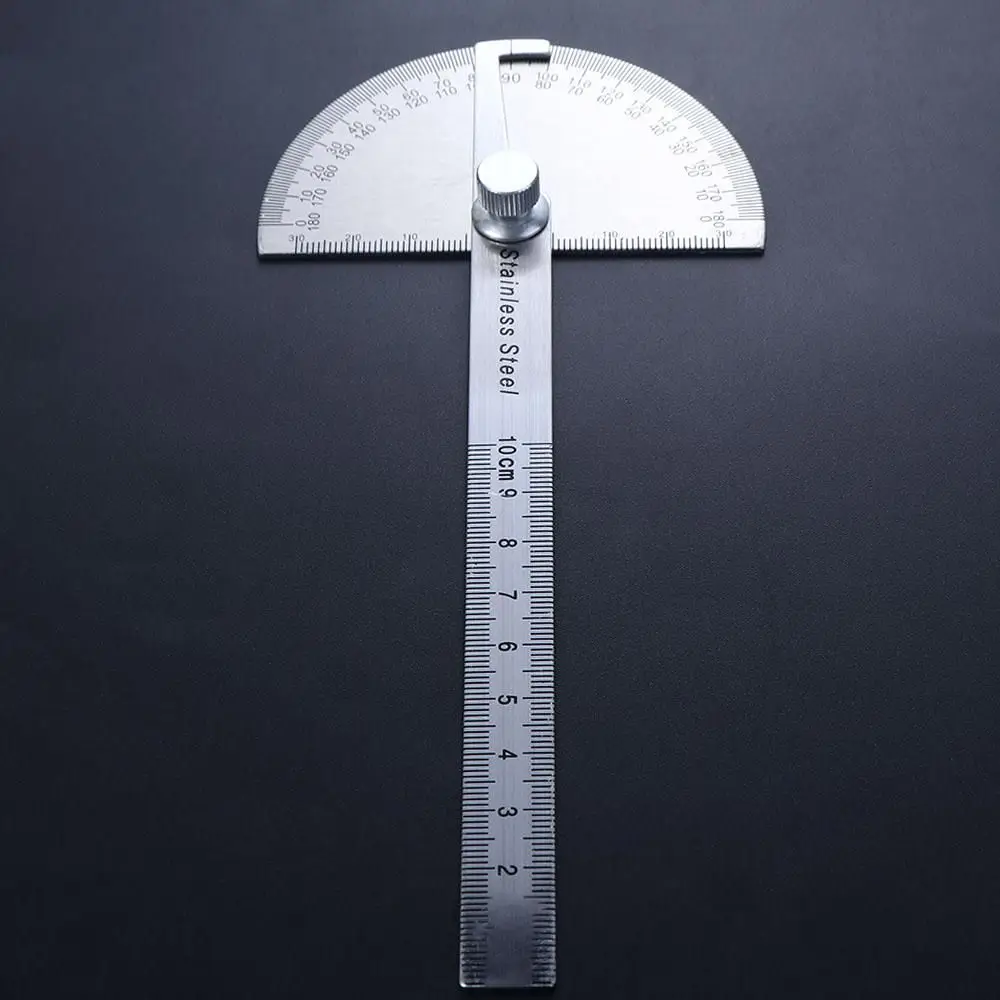 

Rotary Measuring Ruler Round Head Caliper Stainless Steel Protractor Adjustable Protractor 180 Degree Protractor Angle Ruler