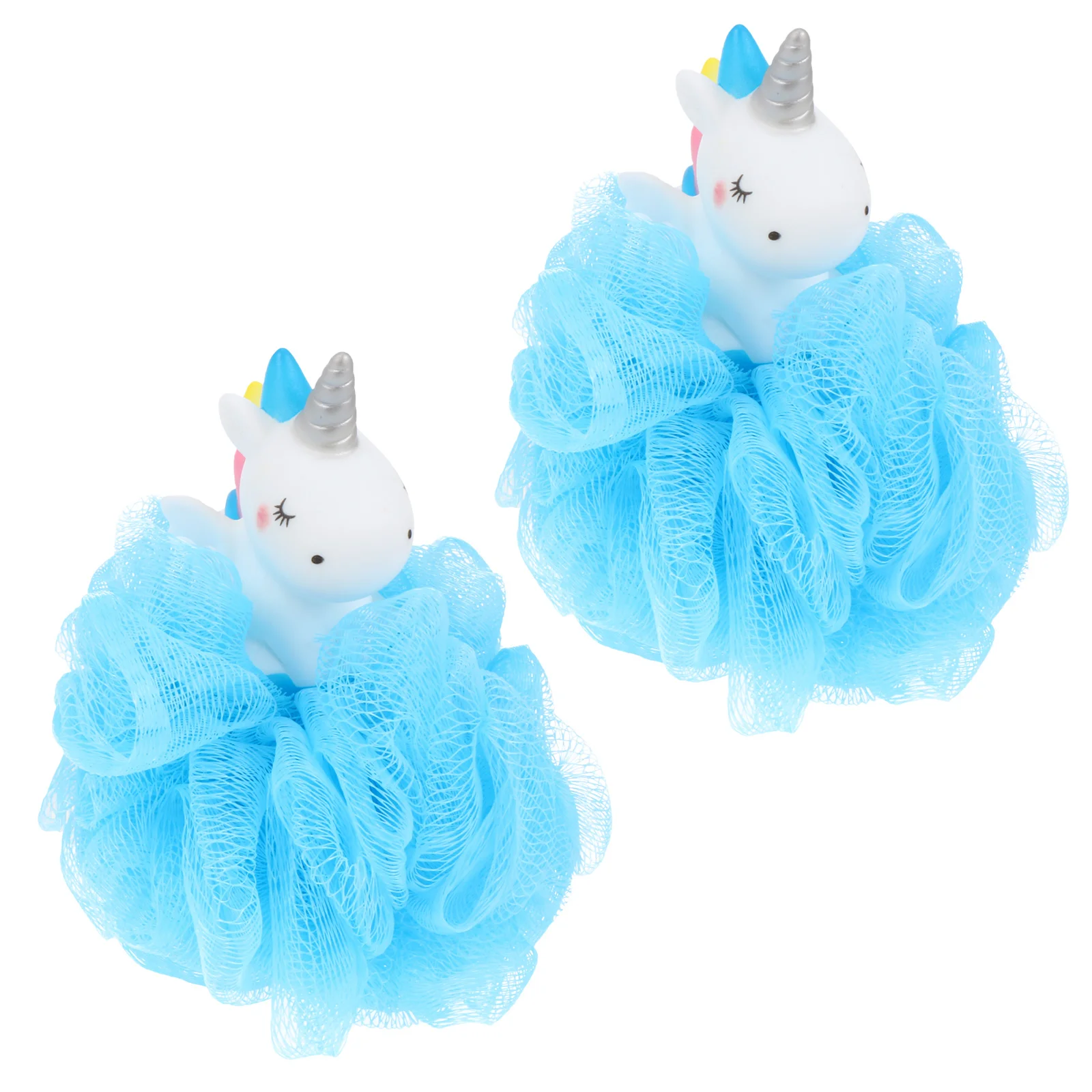 

Unicorn Bath Mesh Shower Ball Pouf Loofahs Exfoliating Bath Baby Tub For Kids