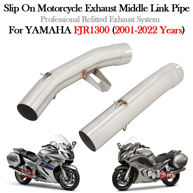 Slip On For YAMAHA FJR1300 2001 - 2020 2021 2022 Motorcycle Exhaust Middle Link Pipe Modify 51mm Escape Moto Muffler Bike Tube - - Racext 17