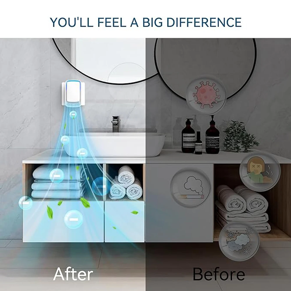 منقي هواء صغير محمول معطر ومزيل الروائح الكريهة ال...