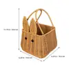 Bunny Hand Basket Small Portable Storage Woven Easter Rattan Picnic Sundries Lightweight Bedroom Living Room Kitchen Home Decor 2