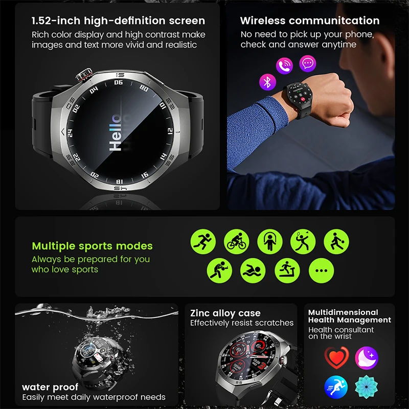 GT5 PRO Smart Watch Men Watch Pro AMOLED HD Screen Bluetooth