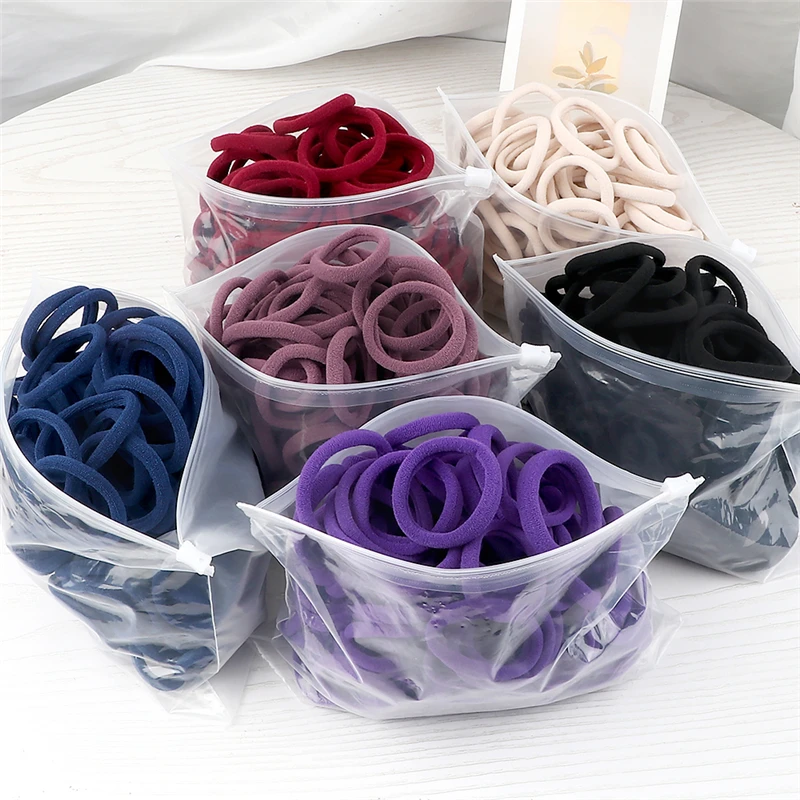 4cm High Elastic Headband 50PCS/Set Basic Colors Black Hair Bands