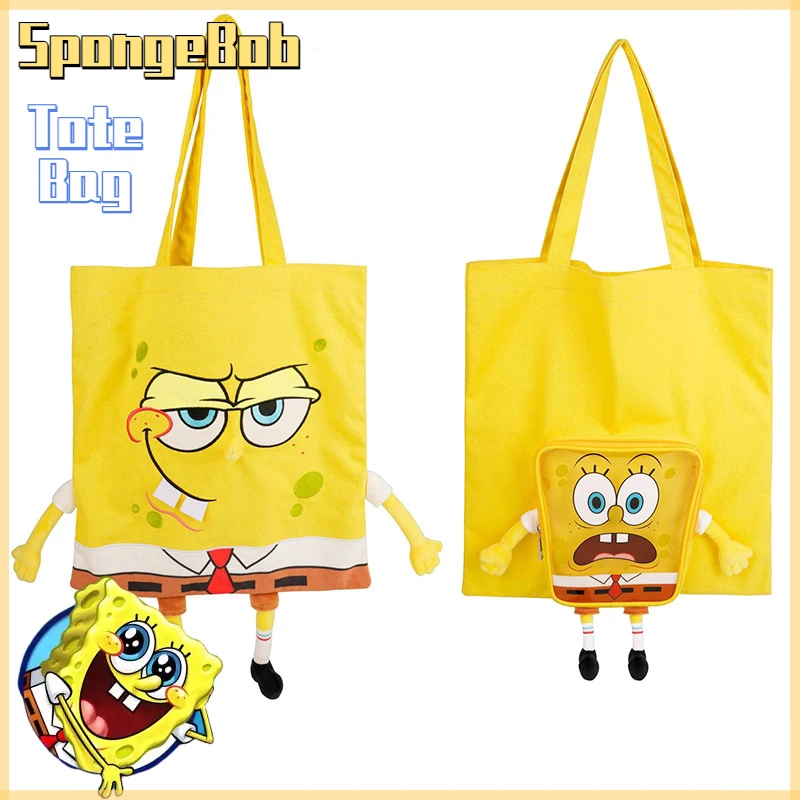 SpongeBobSquarePantsToteBagCreative3dWomenCanvasBagLadies