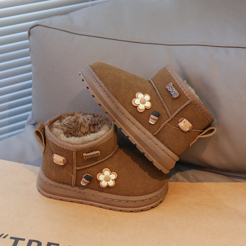 Girls Winter Snowshoes Boots Warm Plush Lining Non Slip