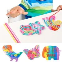 1Set Sensory Activity Board, Duble Sided Design Busy Board for Fine Motor Skill, Silicone Fidget Toy Adults for Travel 1