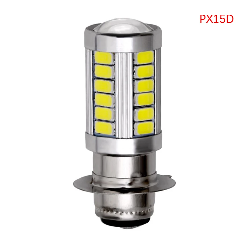 1Pcs PX15D BA20D LED 안개등 램프 자동 오토바이 헤드라이트 33 SMD 모터 라이트 헤드램프