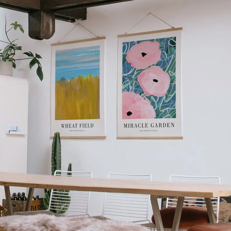 

Abstract Landscape Blooming Flowers Wheat Wall Art Canvas Painting Nordic Posters And Prints Wall Pictures For Living Room Decor