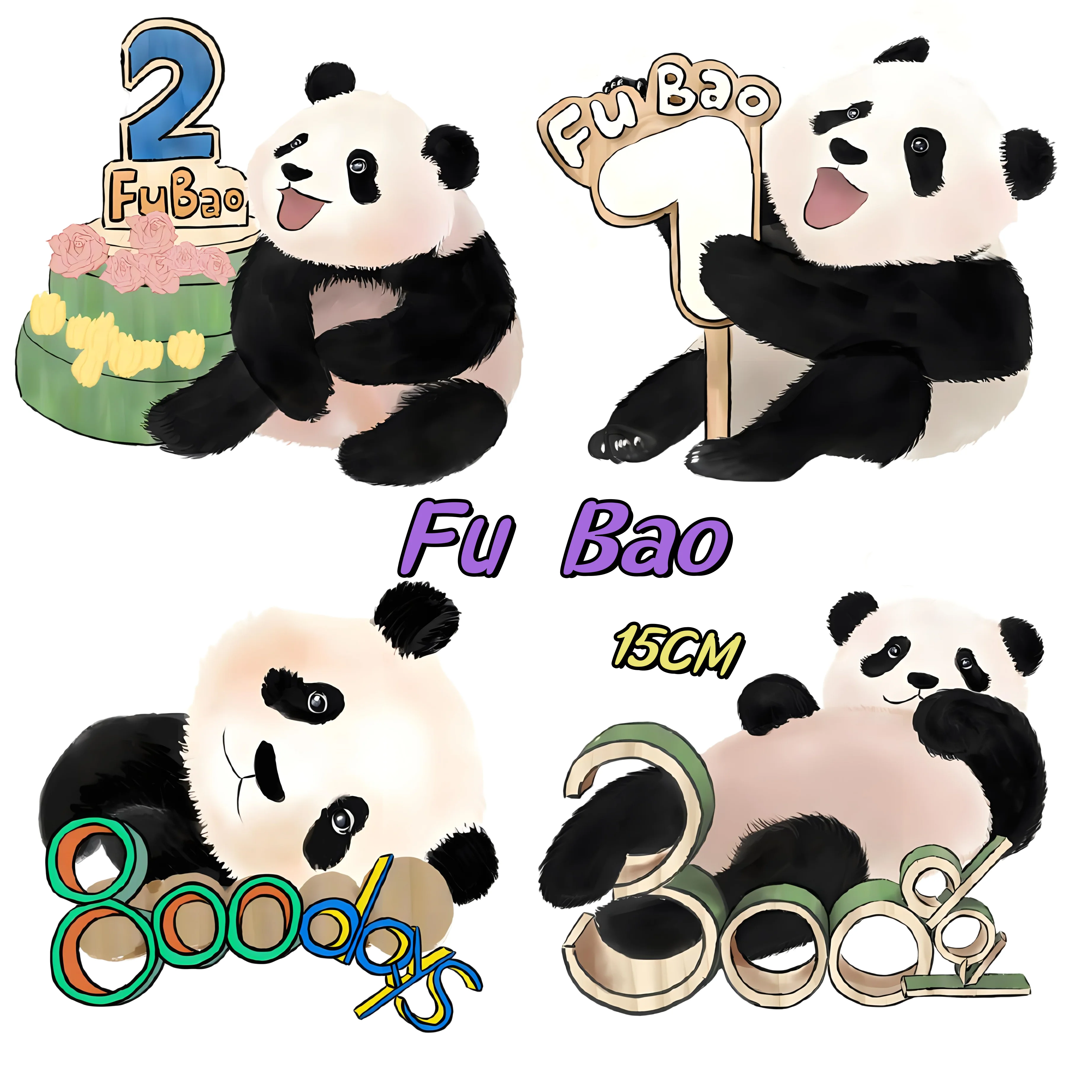 Cute Panda Acrylic Fubao Animals Earphone Schoolbag Acrylic Diy Accessories Korean Ins tabletop decoration 15CM tianguan blessing card cartoon huacheng xie flow prince yue god hand do peripheral acrylic human like card decoration